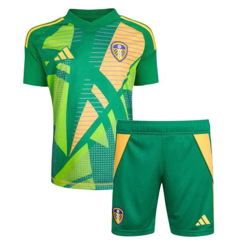 Leeds United Green Kids Goalkeeper Kit 24 25