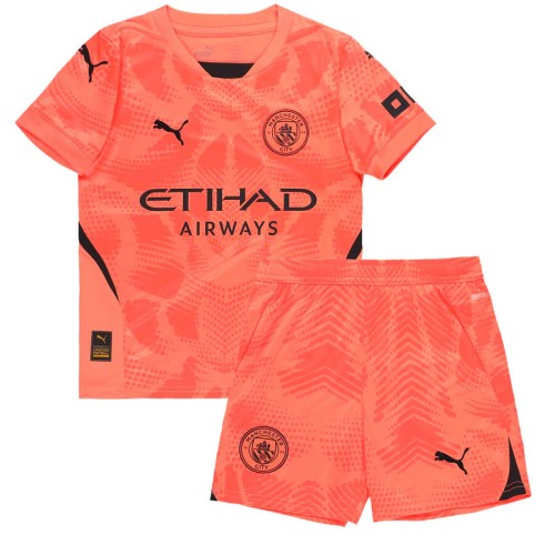 Manchester City Goalkeeper Kids Football Kit 24 25 - Orange