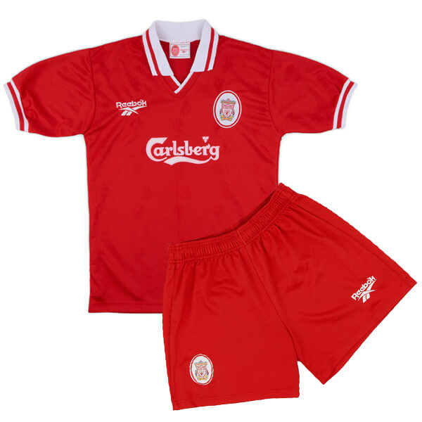 Retro Liverpool Home Kids Football Kit 96 98